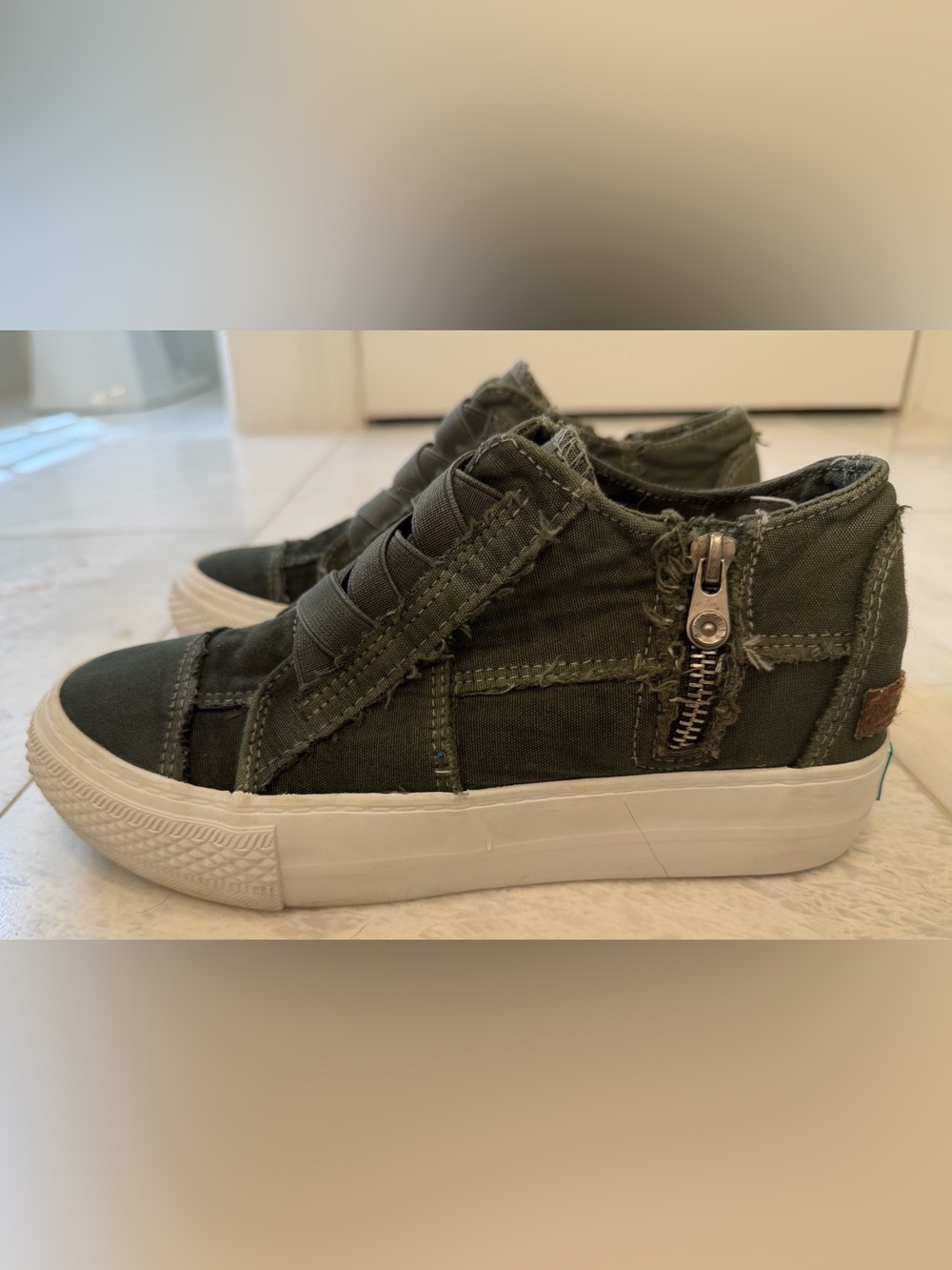 Blowfish Malibu Olive Green Slip On side zip Sneakers